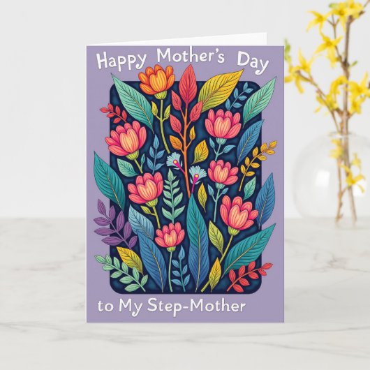 Vibrant Mothers Day Leaf Card カード (黄色い花)