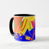 Vibrant Motion — Color-Block Abstract Mug マグカップ (正面左)