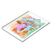 Vibrant Multi-Color Cartoon Hiking Adventure ノートブック (左側)