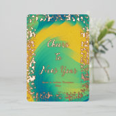 Vibrant Multicolor Cheers to New Year Photo Card  箔招待状 (立ち正面)