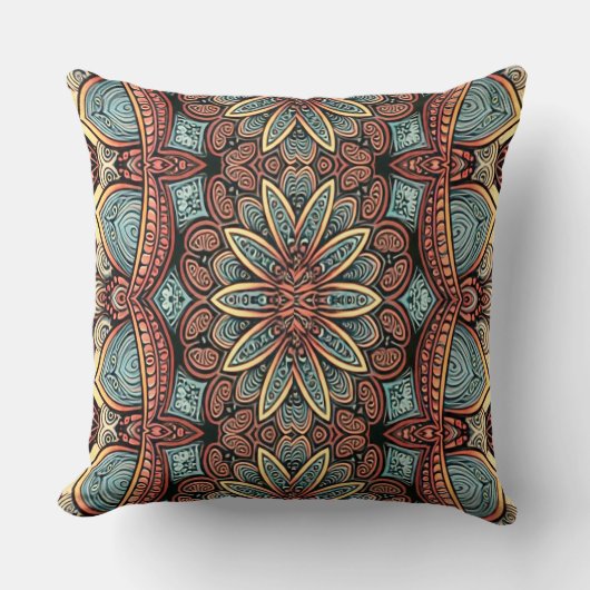 Vibrant multicolor classic fabric pattern design t クッション (正面)