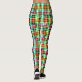 Vibrant Multicolor Dense Tartan Plaid Check レギンス (裏面)