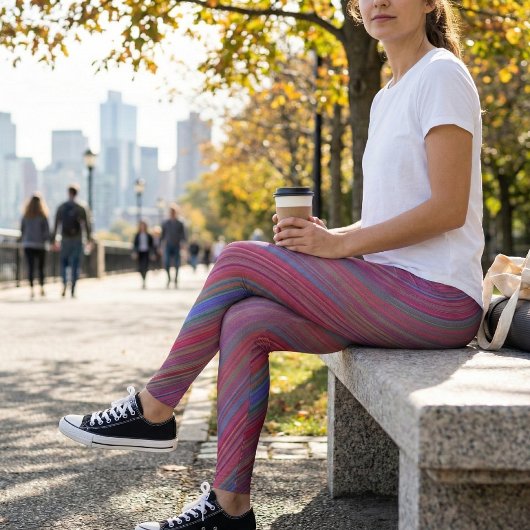 Vibrant Multicolor Diagonal Wave レギンス