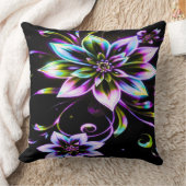 Vibrant Multicolor Hibiscus Floral Accessor クッション (ブランケット)