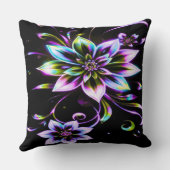Vibrant Multicolor Hibiscus Floral Accessor クッション (裏面)