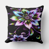 Vibrant Multicolor Hibiscus Floral Accessor クッション (正面)