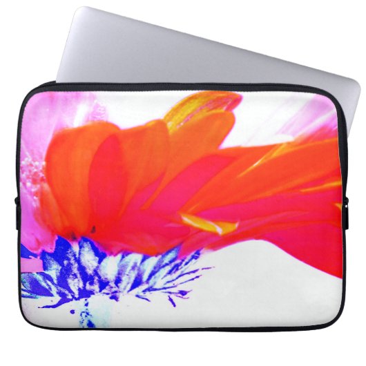 Vibrant Multicolor Pop Art Daisy Floral Abstract ラップトップスリーブ (正面)