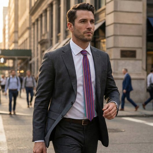 Vibrant Multicolor Striped Neck Tie ネクタイ