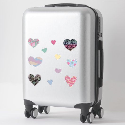 Vibrant Multicolored Hearts シール (スーツケース)