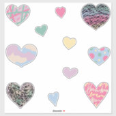 Vibrant Multicolored Hearts シール (シート)