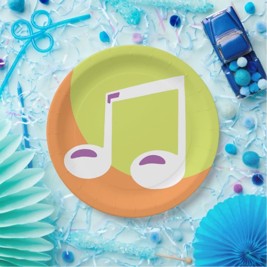 Vibrant Musical Note Double Eighth ペーパープレート (パーティー)