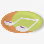 Vibrant Musical Note Double Eighth ペーパープレート (アングル)