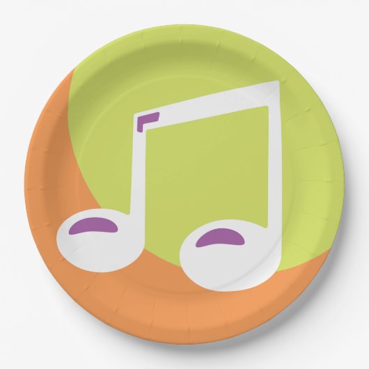 Vibrant Musical Note Double Eighth ペーパープレート (正面)