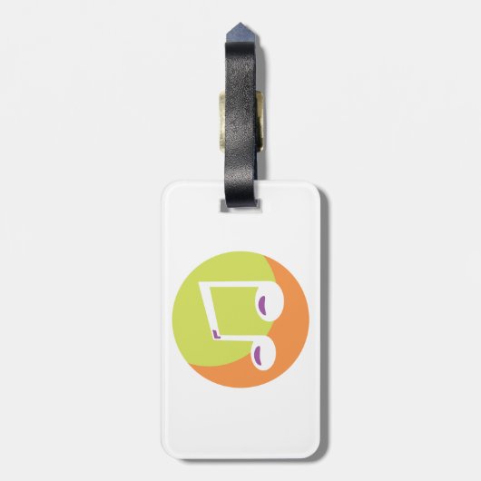 Vibrant Musical Note Double Eighth ラゲッジタグ (裏面縦)