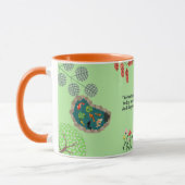 VIBRANT NATURE MUG - 緑のボタニカル フローラル アート マグカップ (左)