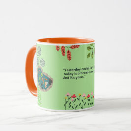 VIBRANT NATURE MUG - 緑のボタニカル フローラル アート マグカップ