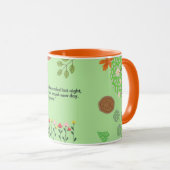 VIBRANT NATURE MUG - 緑のボタニカル フローラル アート マグカップ (正面右)