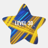 Vibrant Neon Abstract Chaotic Synthwave Light 星シール (正面)