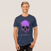 Vibrant Neon Dripping Skull Grunge Dark Unisex Tee トライブレンドＴシャツ (正面全面)