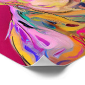 Vibrant Neon German Shepherd Pop Art Portrait ポスター (角)