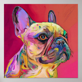 Vibrant Neon German Shepherd Pop Art Portrait ポスター