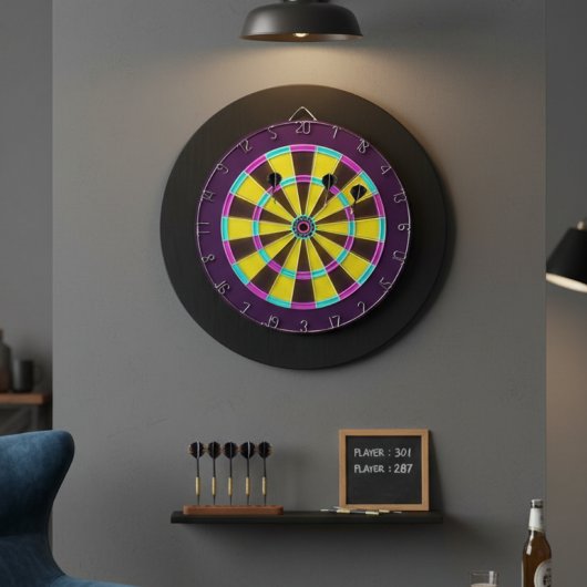 Vibrant Neon Glow Dartboard ダーツボード