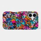 Vibrant Neon Graffiti Pattern iPhone 16 case 16ケース (裏面横)