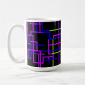 Vibrant Neon Grid コーヒーマグカップ (左)