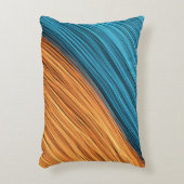 Vibrant Neon Light Strands of Blue and Orange アクセントクッション (正面(垂直))