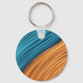 Vibrant Neon Light Strands of Blue and Orange キーホルダー