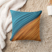 Vibrant Neon Light Strands of Blue and Orange クッション (ブランケット)