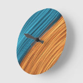 Vibrant Neon Light Strands of Blue and Orange ラウンド壁時計 (傾斜)