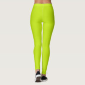 Vibrant Neon Lime Green Leggings - Modern Minimali レギンス (裏面)