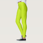 Vibrant Neon Lime Green Leggings - Modern Minimali レギンス (左)