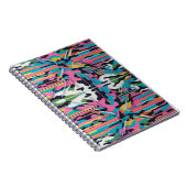 Vibrant Neon Pastel Camo Abstract Spiral Photo ノートブック (右側)