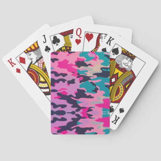 Vibrant Neon Pastel Camo Designer Playing Cards トランプ (裏面)