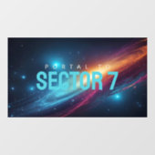 Vibrant Neon Pink Blue Cosmic Space Galaxy ウィンドウサイン (シート)