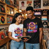 Vibrant Neon Rock 'n' Roll Jukebox トライブレンドTシャツ