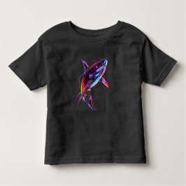 Vibrant Neon Shark Modern Digital Ocean トドラーTシャツ