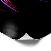 Vibrant Neon Shark Modern Digital Ocean ポスター (コーナー)