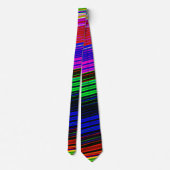 Vibrant Neon Striped Abstract Pattern ネクタイ (裏面)