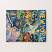 Vibrant New York Central Park USA Van Gogh Style ジグソーパズル (横)