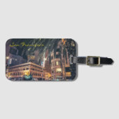Vibrant Nighttime San Francisco with Palm Tree ラゲッジタグ (正面横)