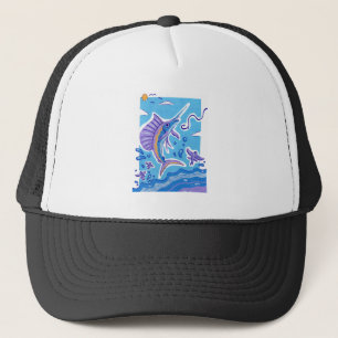 Vibrant Ocean Sailfish Sword Fish in Acrylic キャップ