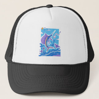 Vibrant Ocean Sailfish Sword Fish in Acrylic キャップ