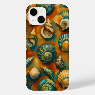 Vibrant Ocean Shells Art Phone Case - Coastal Aest Case-Mate iPhone 14ケース