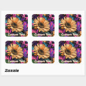 Vibrant Oil Paint Sunflower Art  スクエアシール (シート)