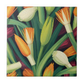 Vibrant Onion Flower Pattern タイル (正面)