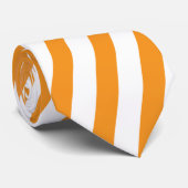 Vibrant Orange and White Diagonal Stripe Tie ネクタイ (ロール)