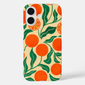 Vibrant Orange Citrus Botanical Pattern  Case-Mate iPhoneケース (裏面)